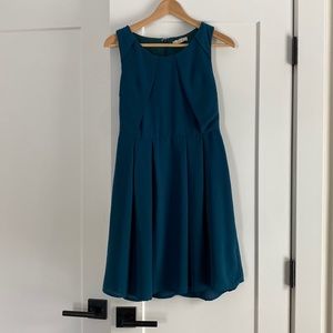 Silky YA dress in a dark teal color. Size medium